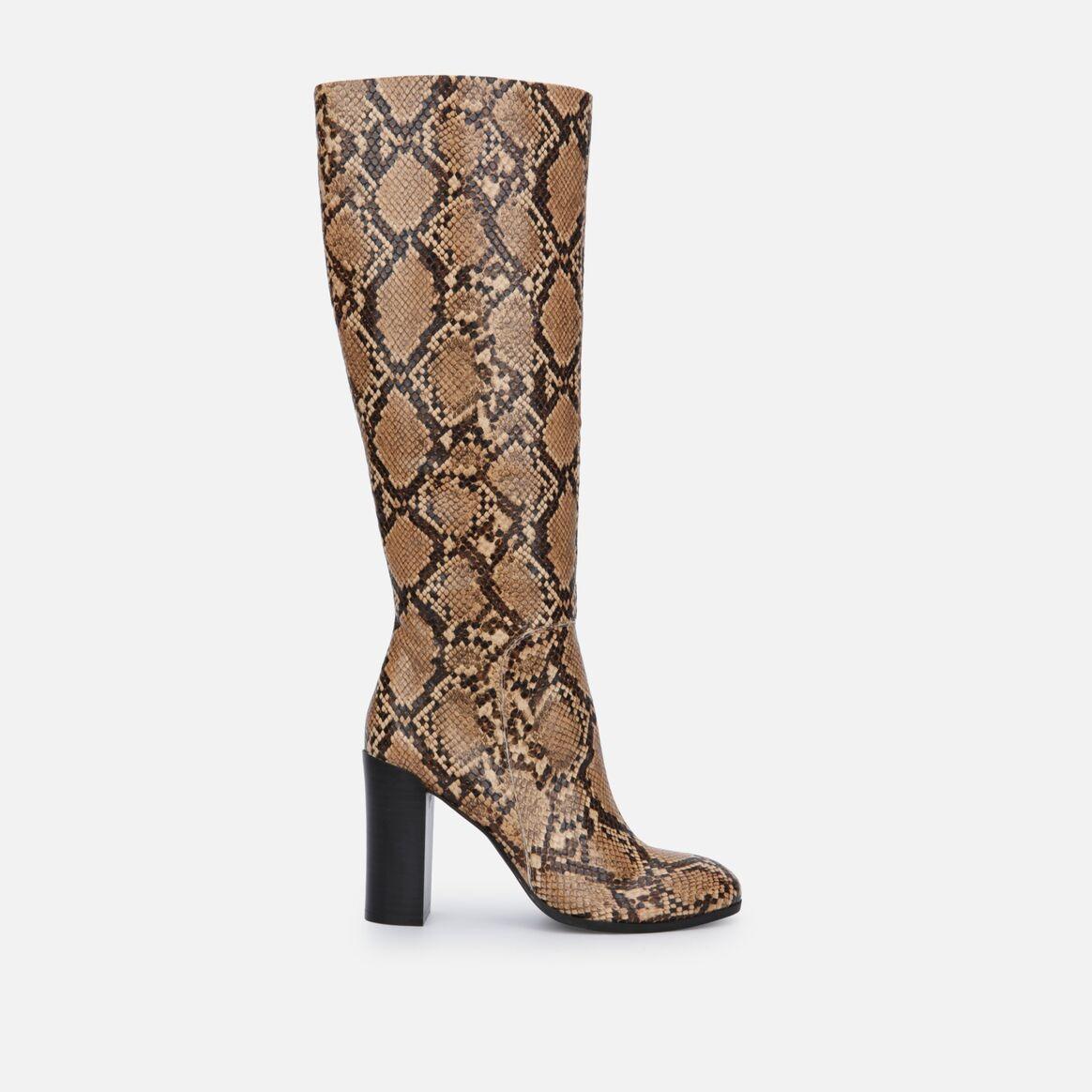 justin leather high heel knee boot