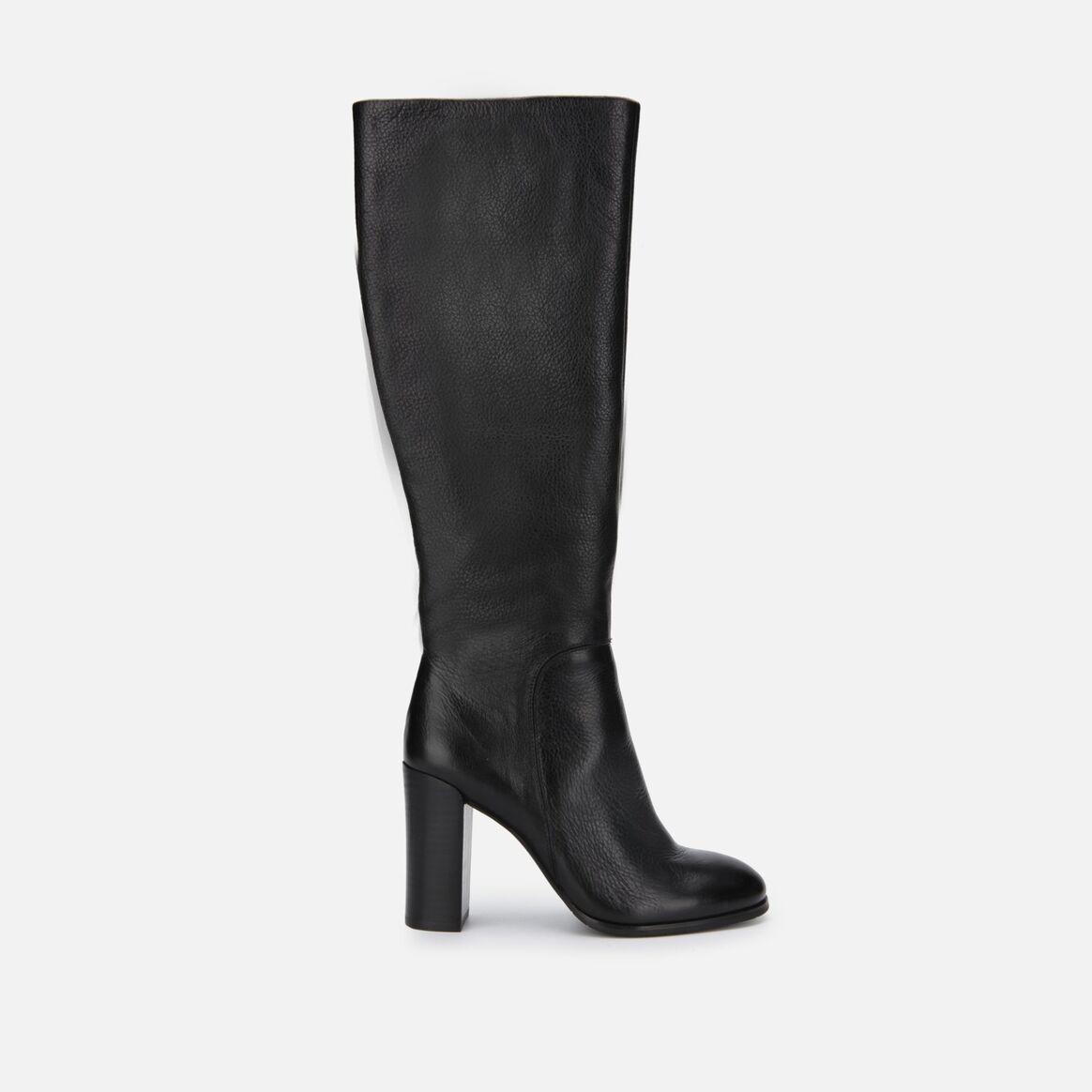 justin leather high heel knee boot