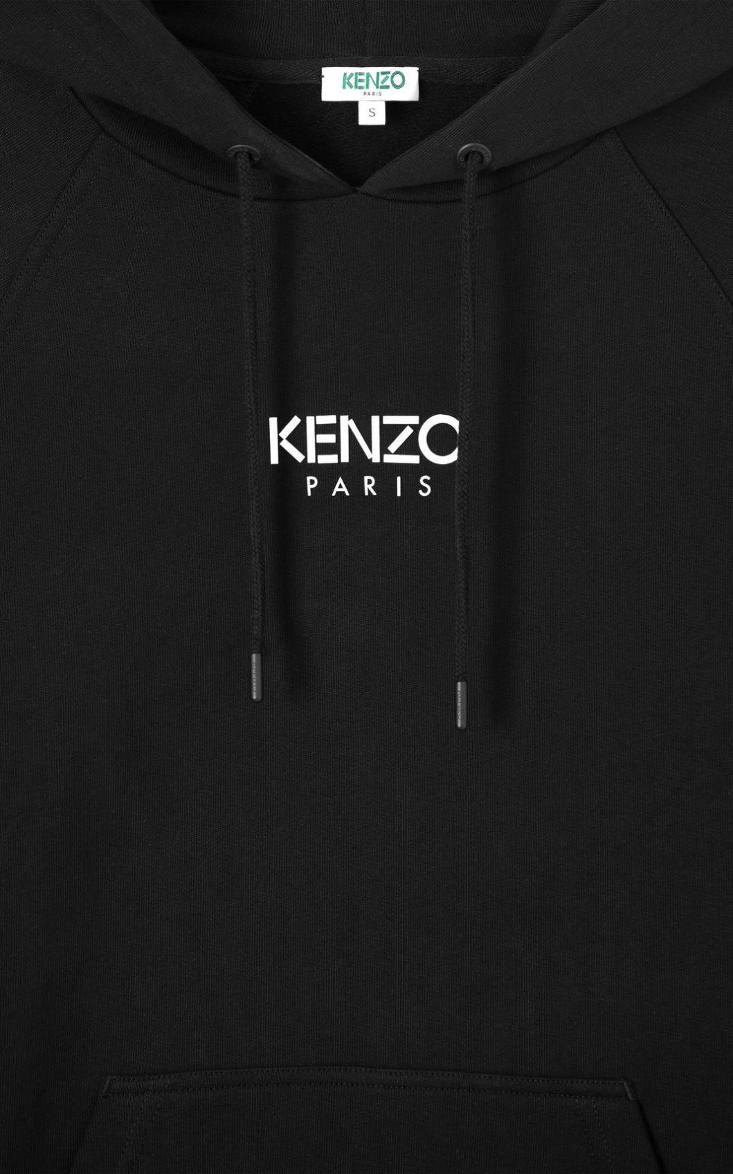 KENZO Paris Hooded Sweatshirt in Black - Lyst