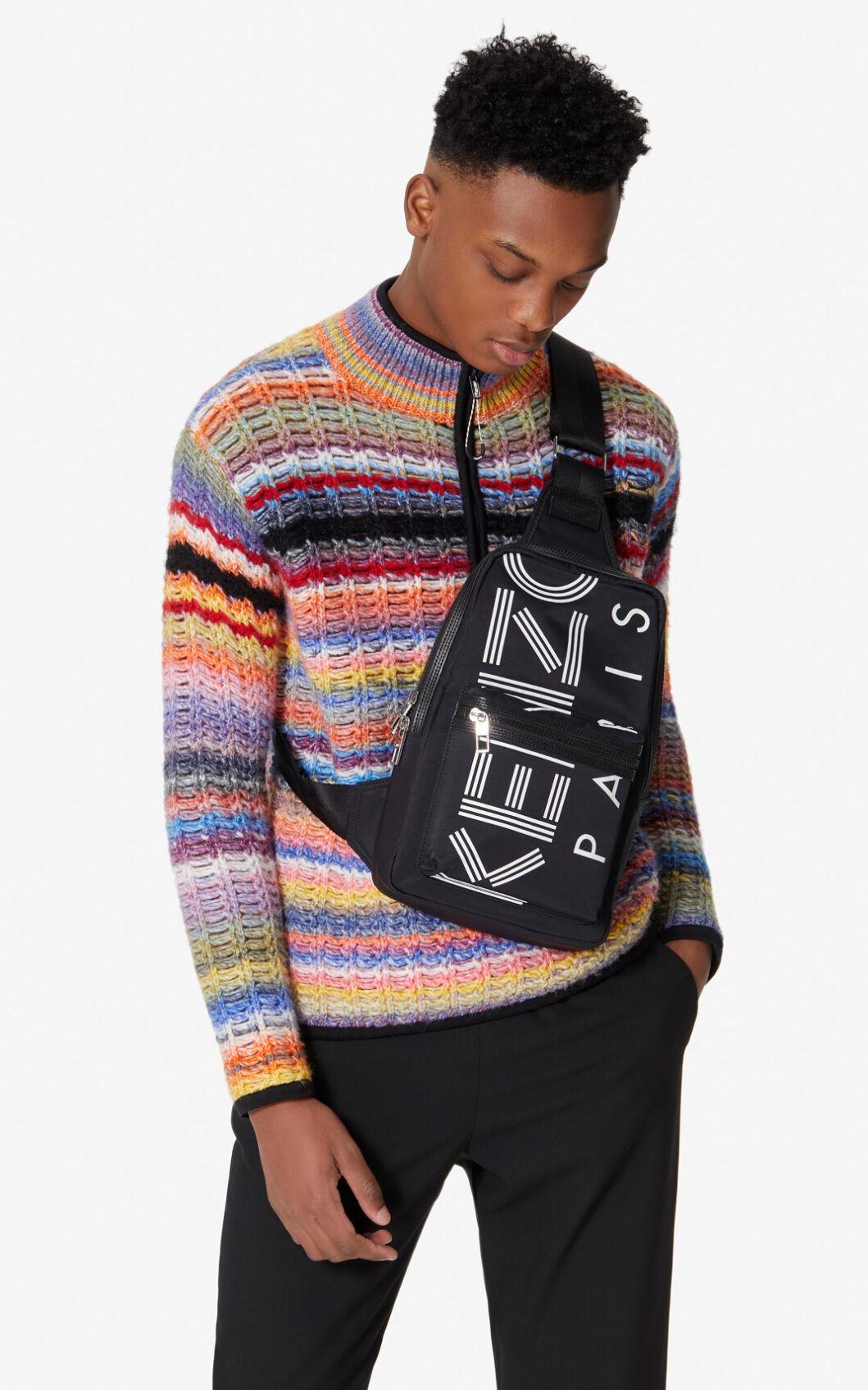 KENZO crew Logo Cross body Bag in Black for Men Lyst