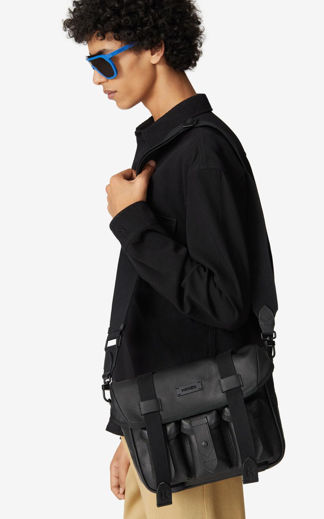 Petit sac messenger Courier en cuir grainé KENZO en coloris Noir | Lyst