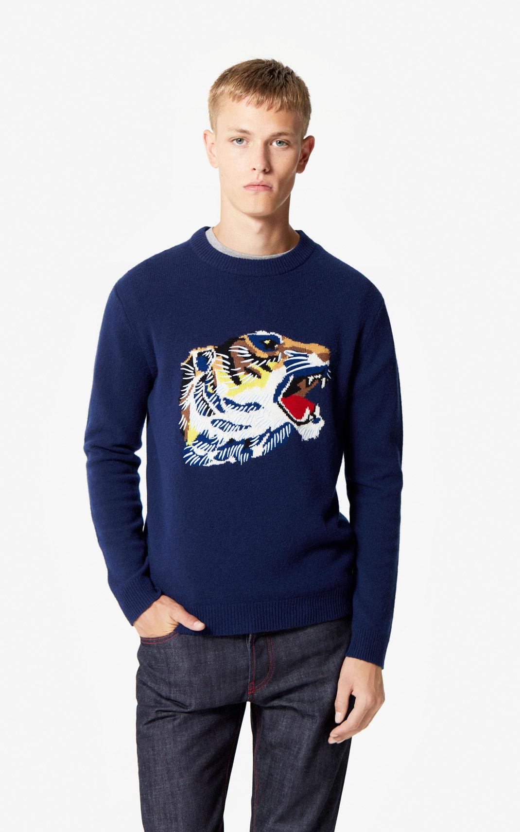 kenzo tiger head jumper