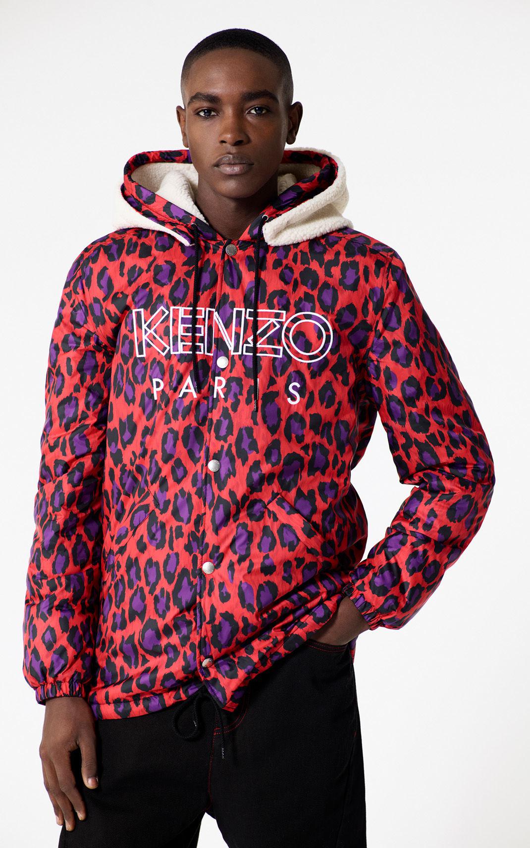 kenzo leopard print coat