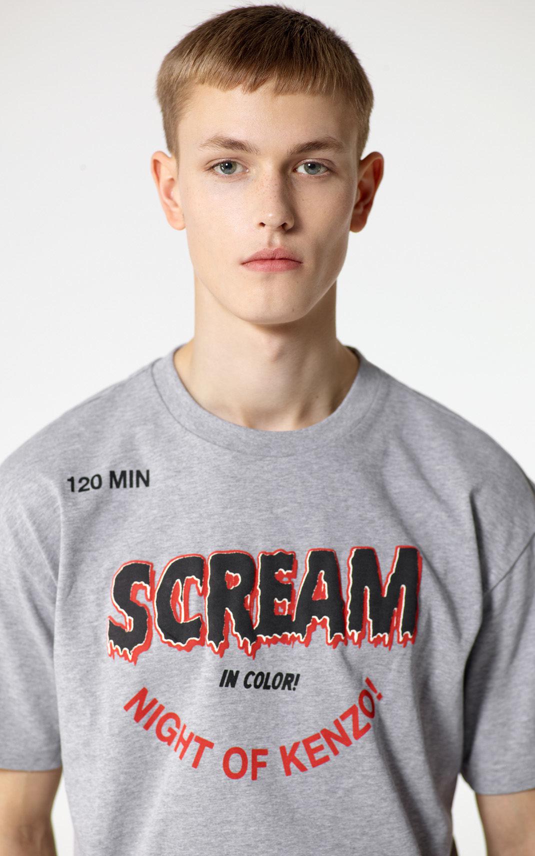 KENZO Denim 'scream' T-shirt in Gray 