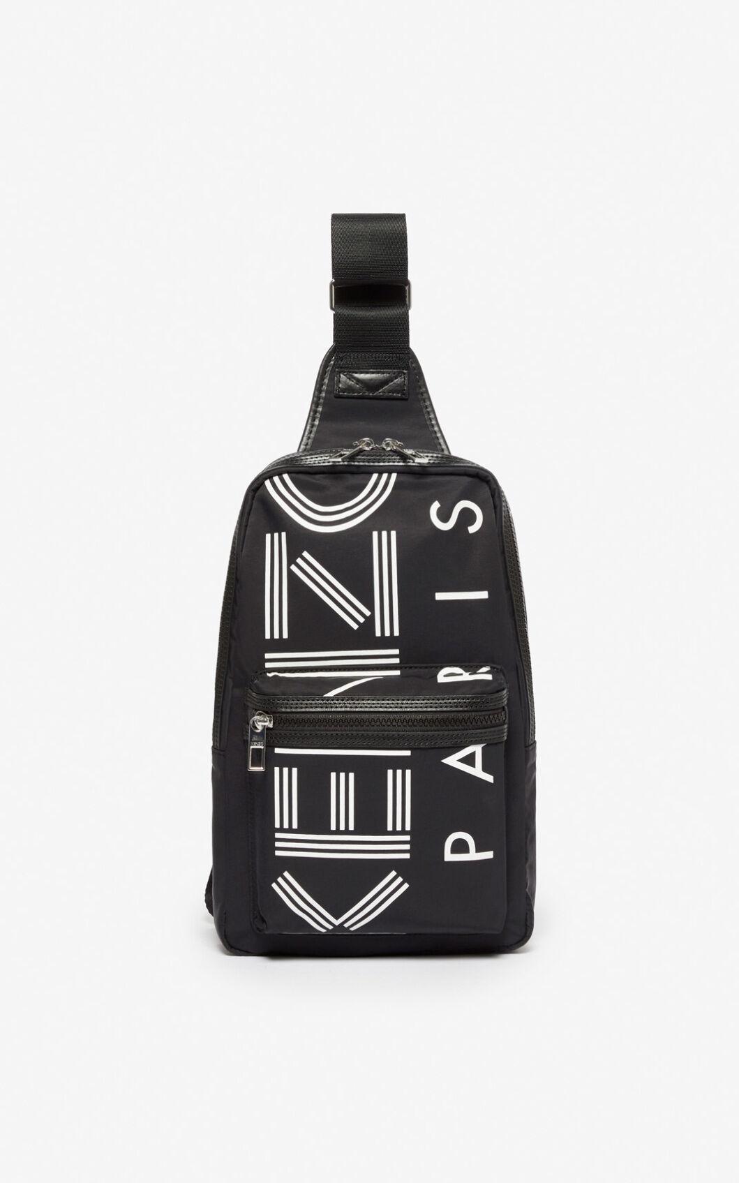 KENZO Leather 'crew' Logo Cross-body Bag in Black for Men | Lyst