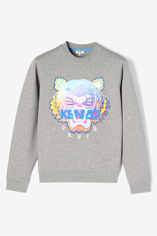 KENZO Cotton 'rainbow' Tiger Sweatshirt in Gray for Men - Lyst