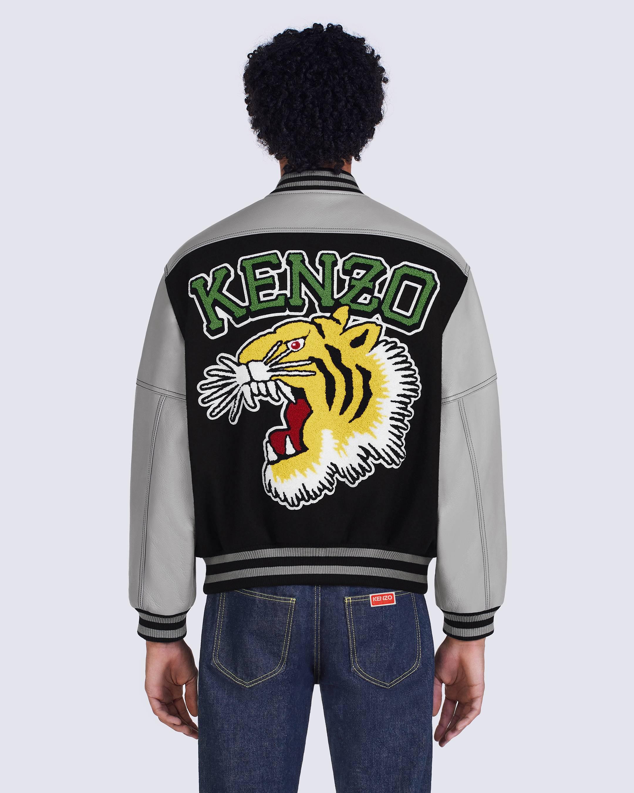 KENZO Wool And Leather 'tiger Varsity' Jacket in Black for Men | Lyst