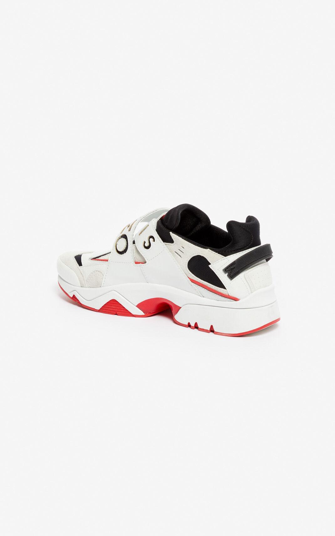 Baskets a Velcro blanches et rouges Sonic KENZO en coloris Rouge | Lyst