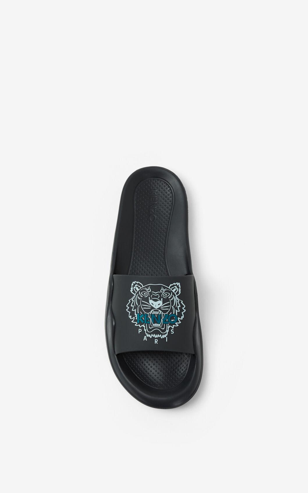 KENZO Pool Tiger Flip Flops in Black for Men - Lyst