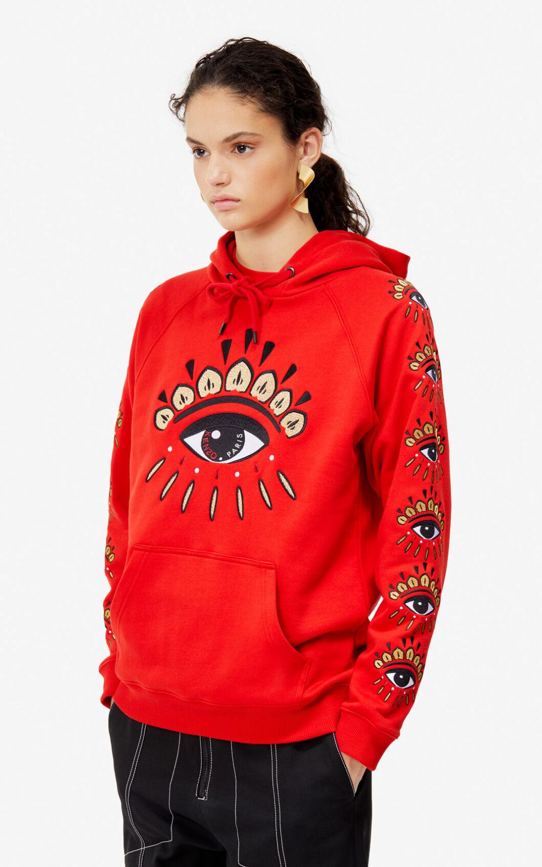 Sweatshirt multi Eye à capuche KENZO en coloris Rouge | Lyst