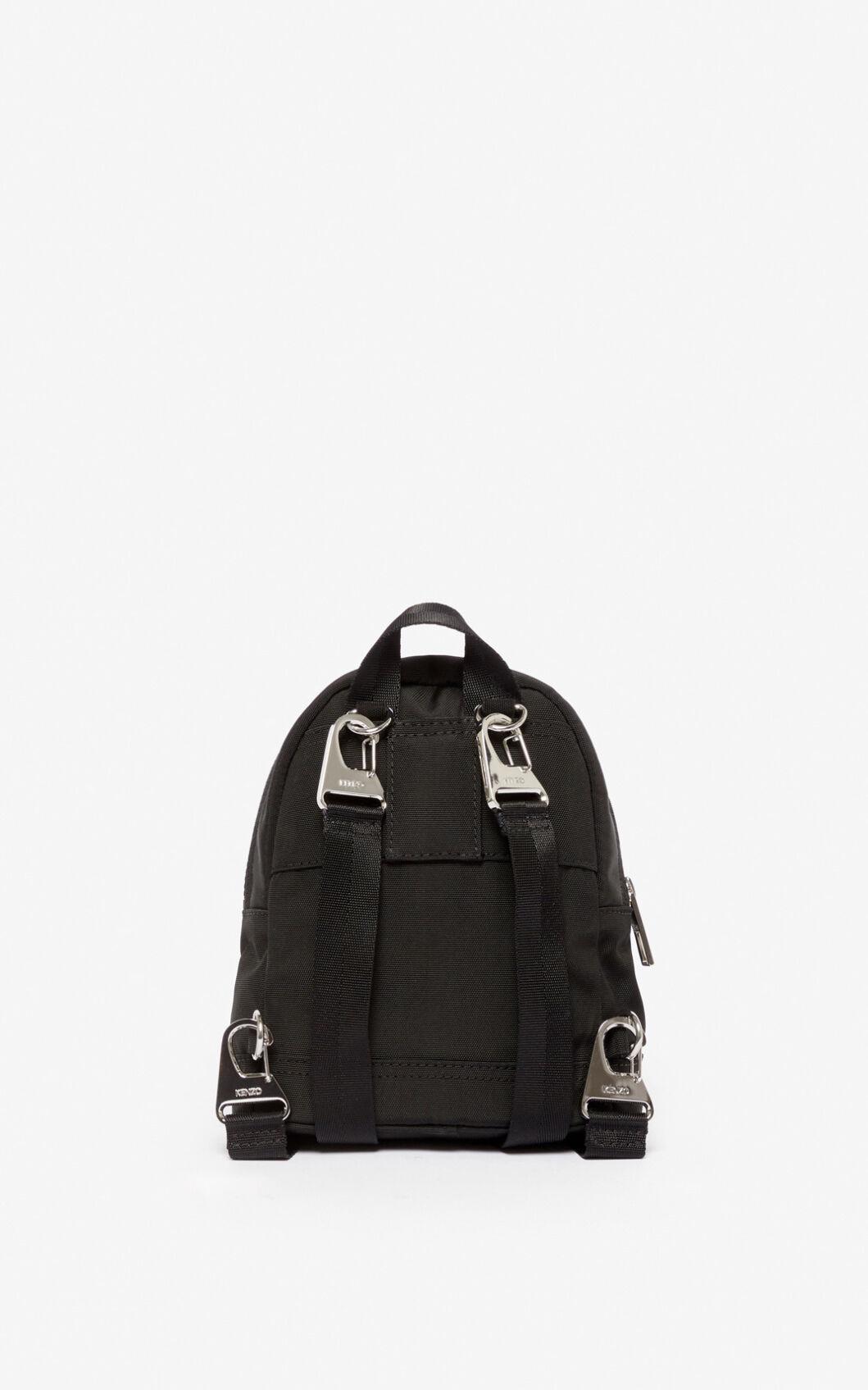 mini black canvas backpack