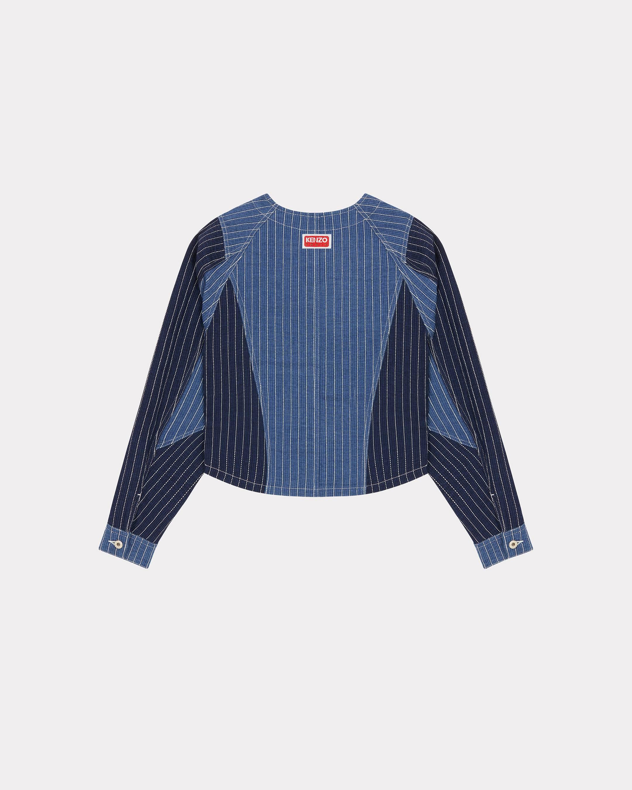 Kenzo Men's Mixed Pinstripe Denim Workwear Jacket
