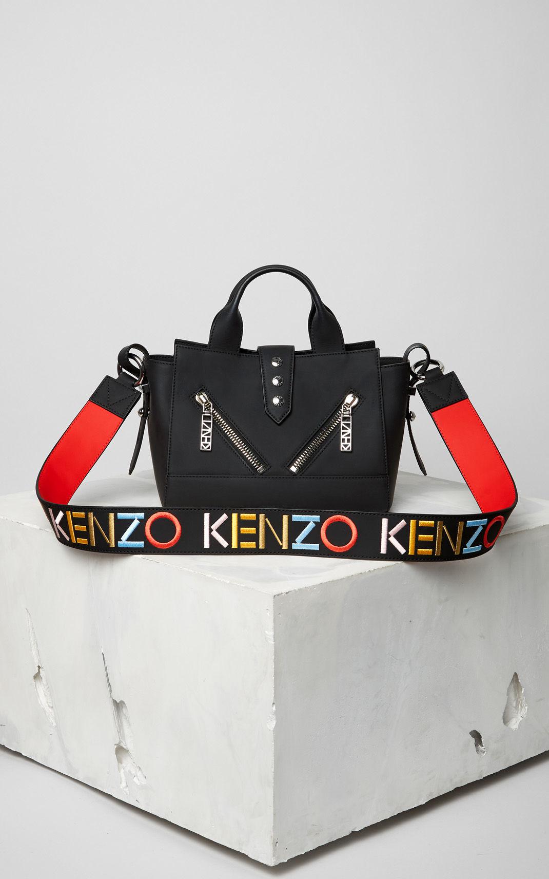 KENZO Leather Logo Shoulder Strap in 
