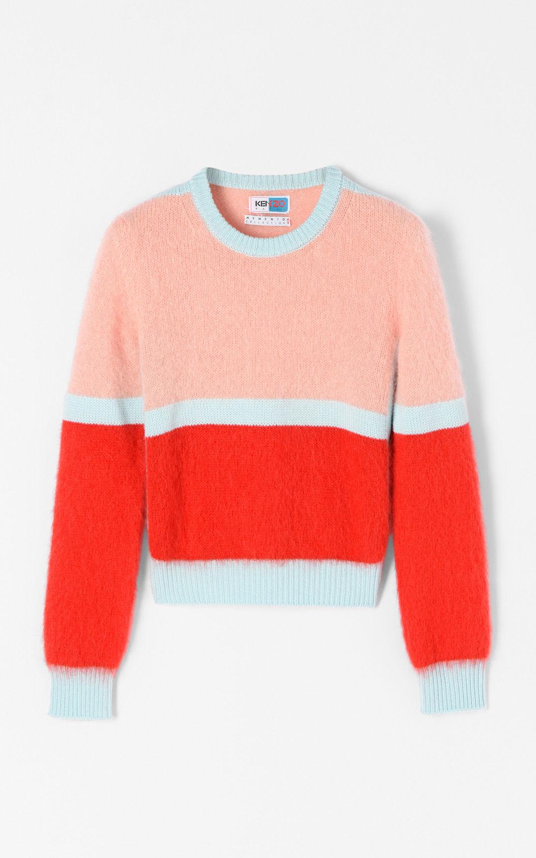 KENZO Wool Knitted Colorblock Sweater 