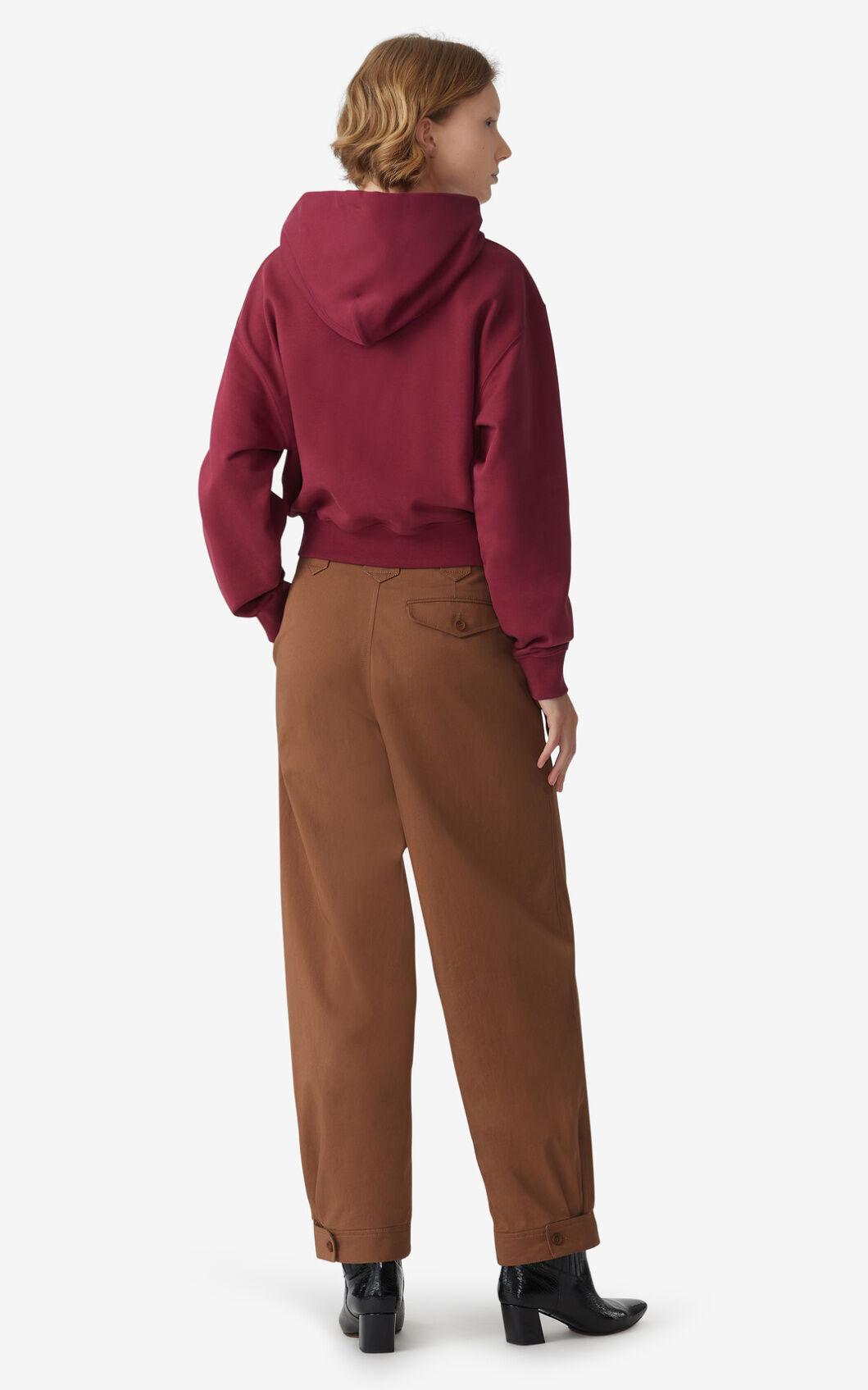 KENZO Tiger Crest Boxy Hooded Sweatshirt in Magenta (Red) - Lyst