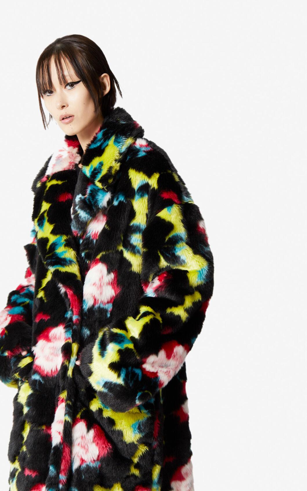 flower fur coat