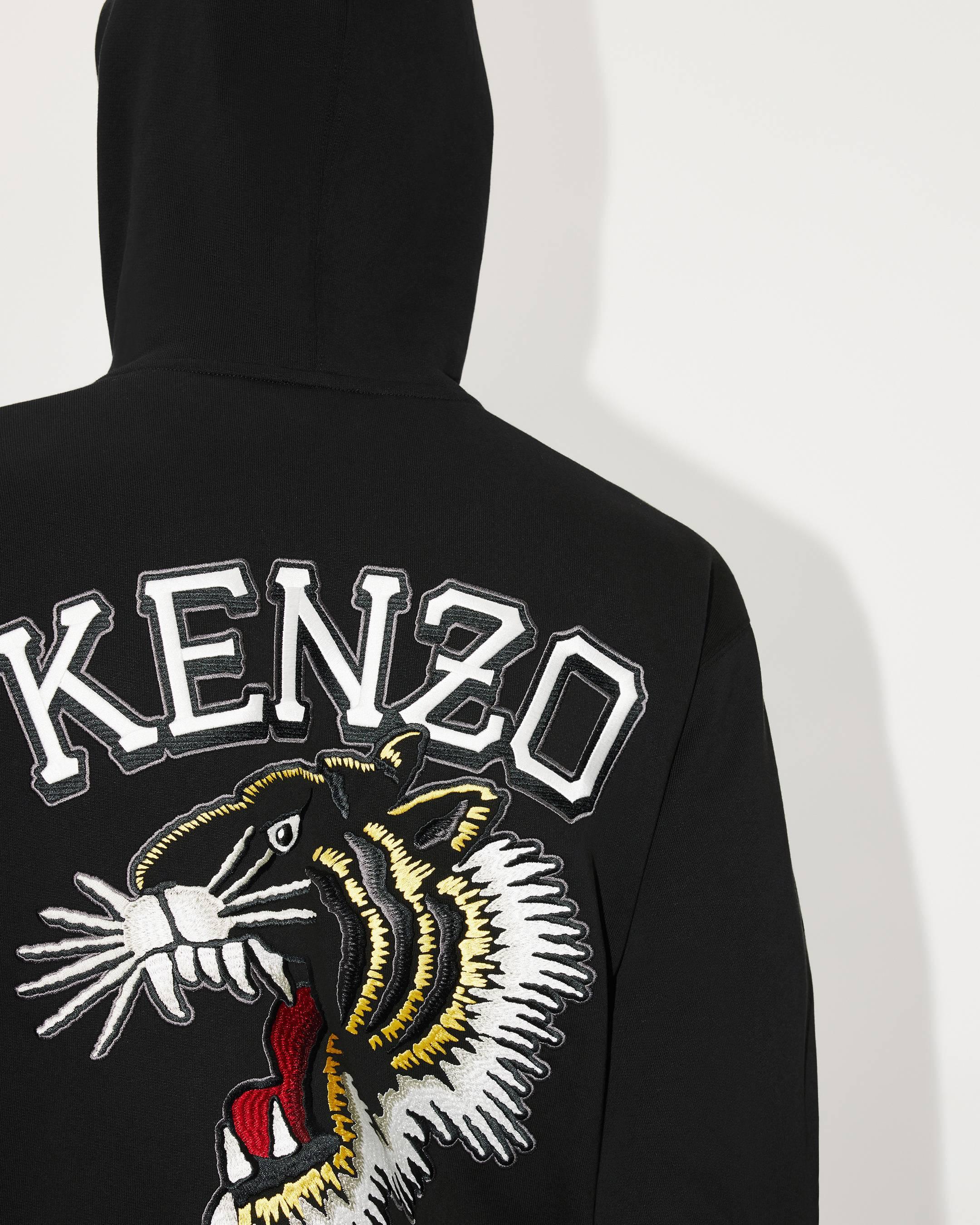 KENZO ' Tiger Varsity' Embroidered Hoodie Sweatshirt in Black for Men | Lyst