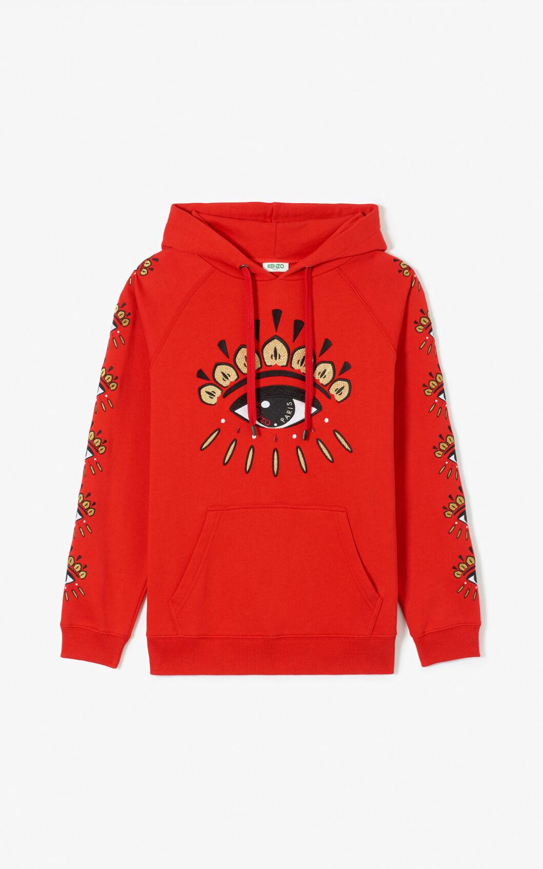 KENZO Multi Eye Hoodie in Red | Lyst