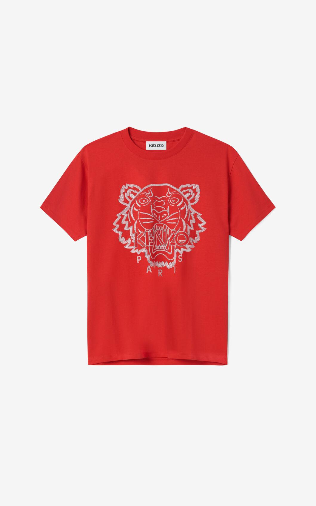 KENZO Cotton Tiger T-shirt in Red for Men | Lyst