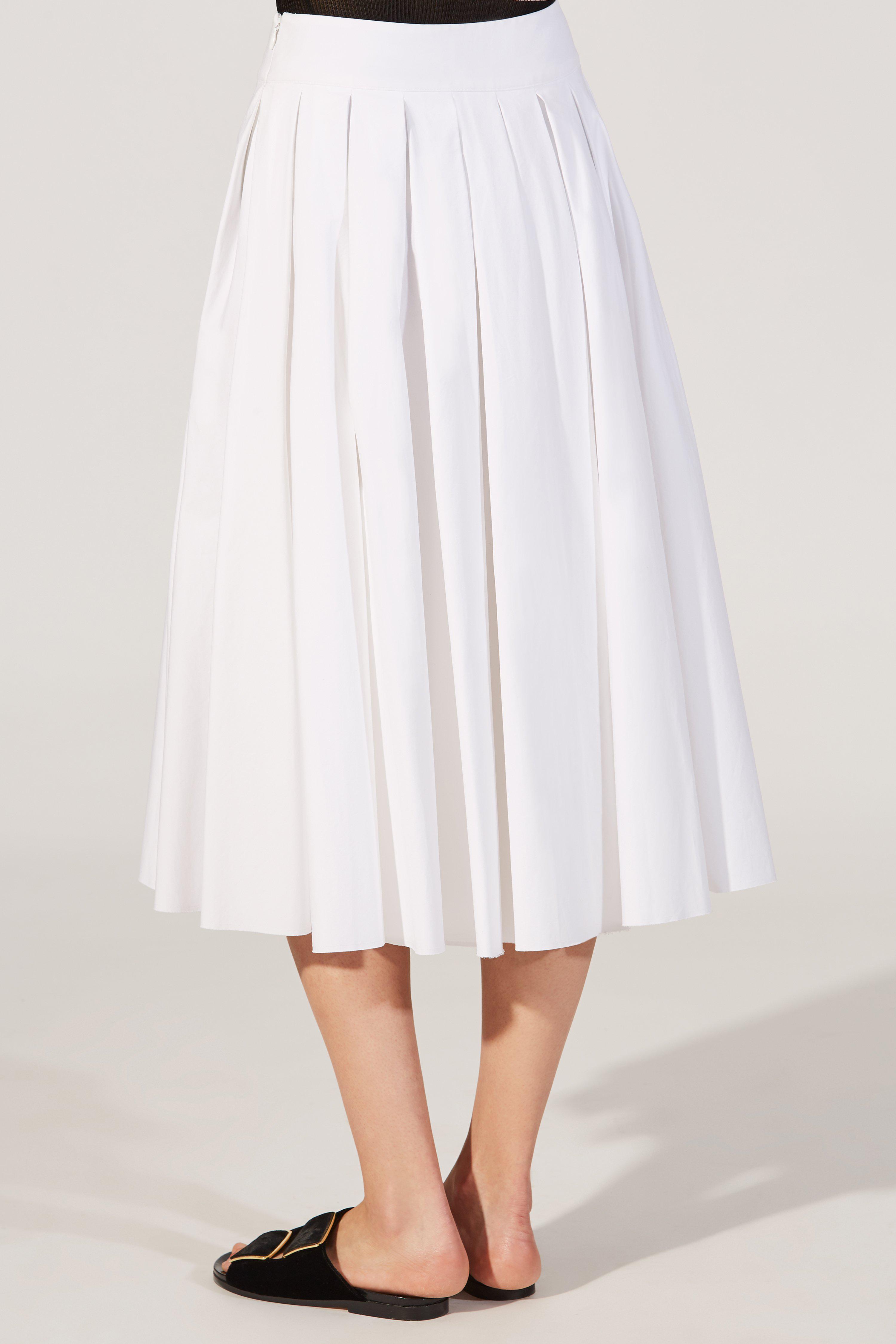 Khaite Cotton The Alexa Skirt in White - Lyst