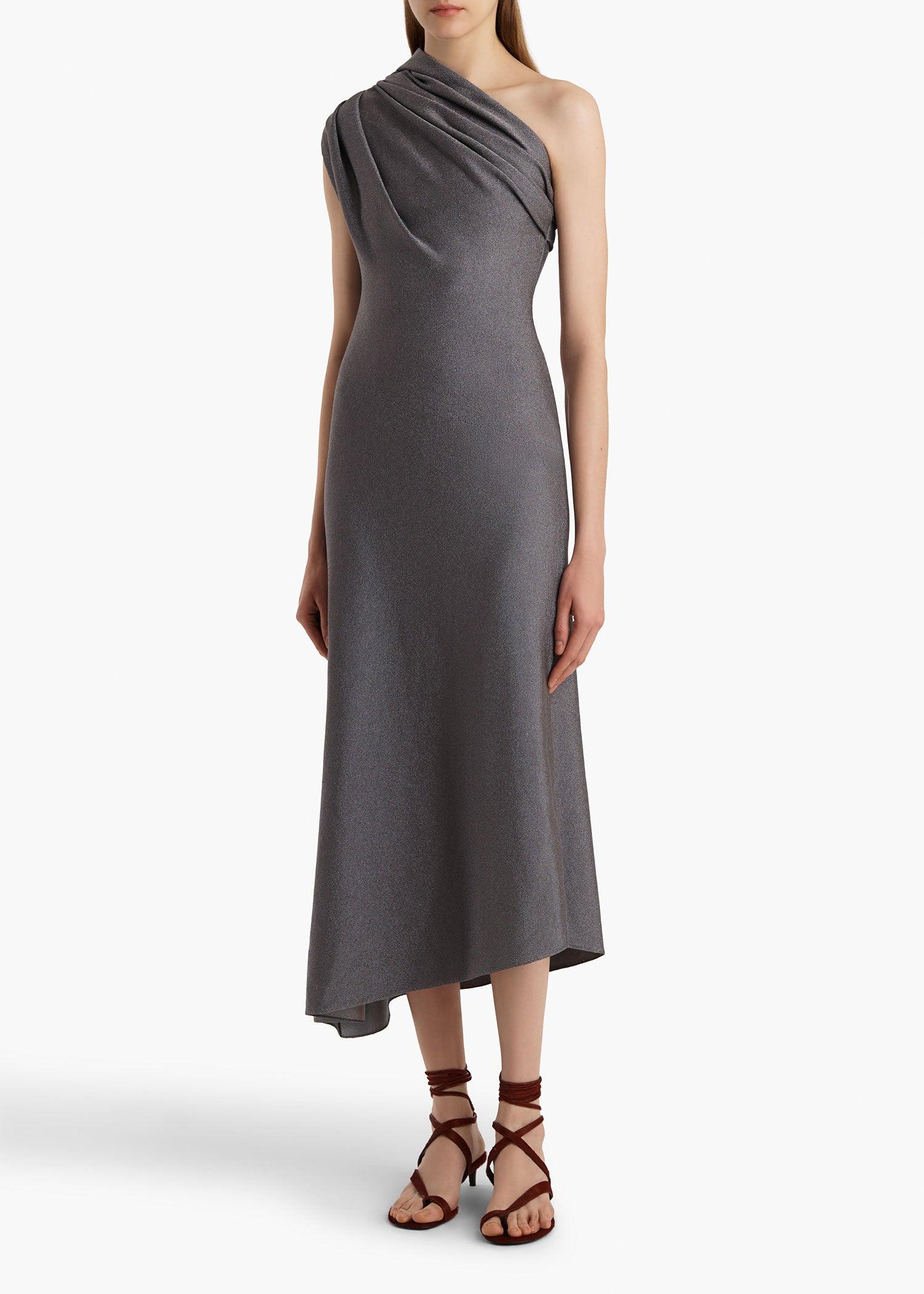 khaite grey dress Khaite Storm Dress in Sterling - Grey Designer Dress