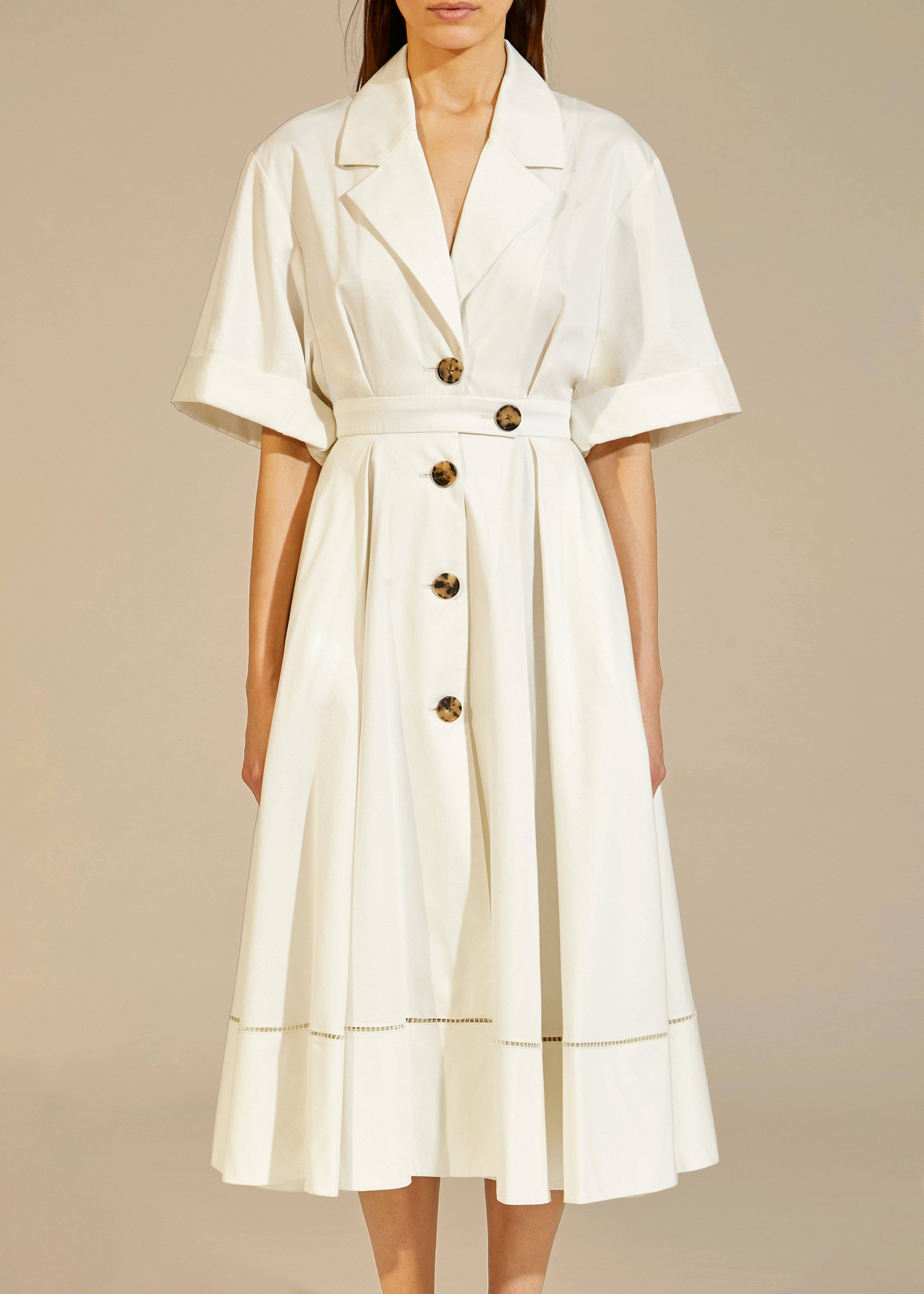 Khaite Cotton The Chloe Dress in White - Lyst
