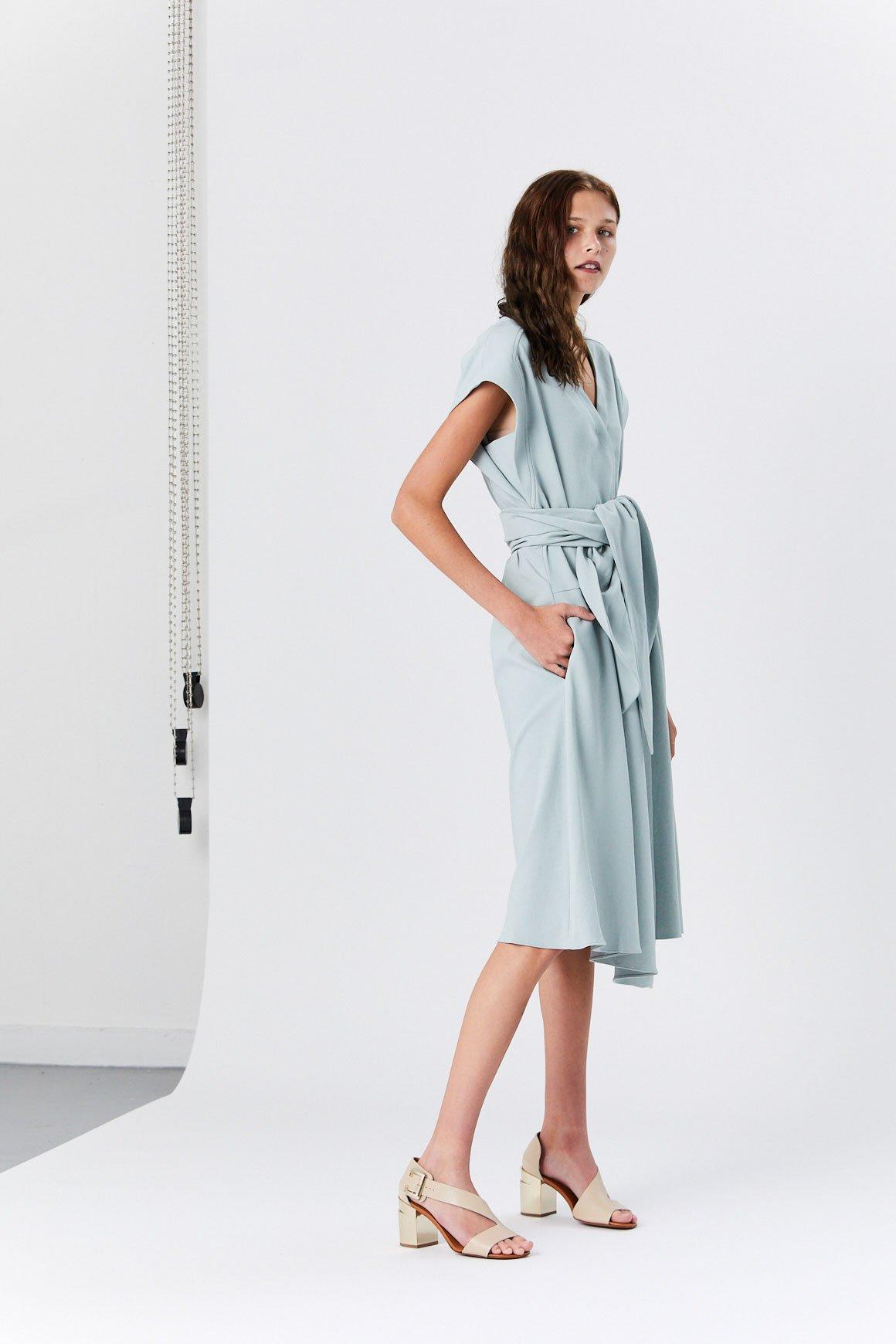 tibi wrap dress