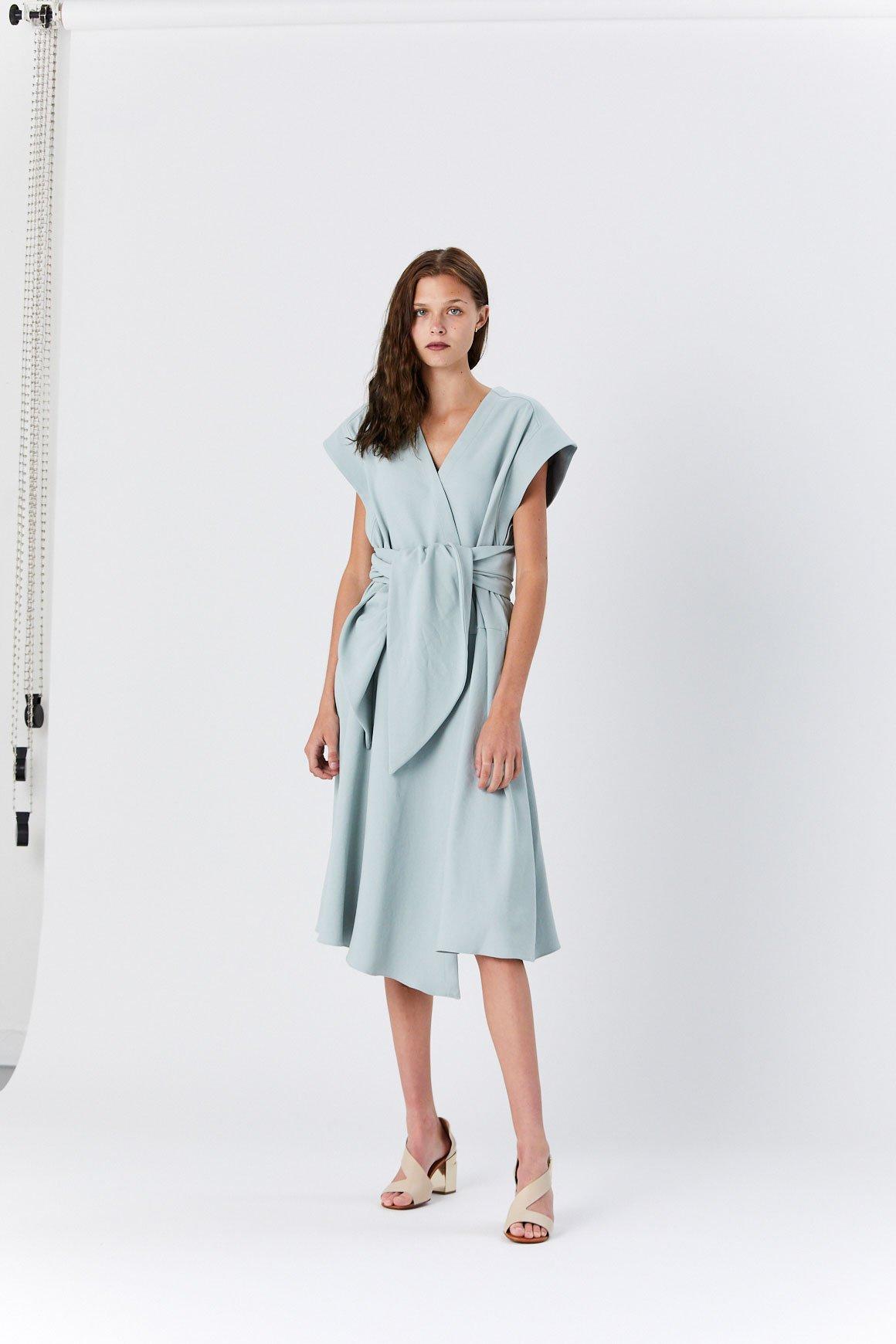 tibi wrap dress