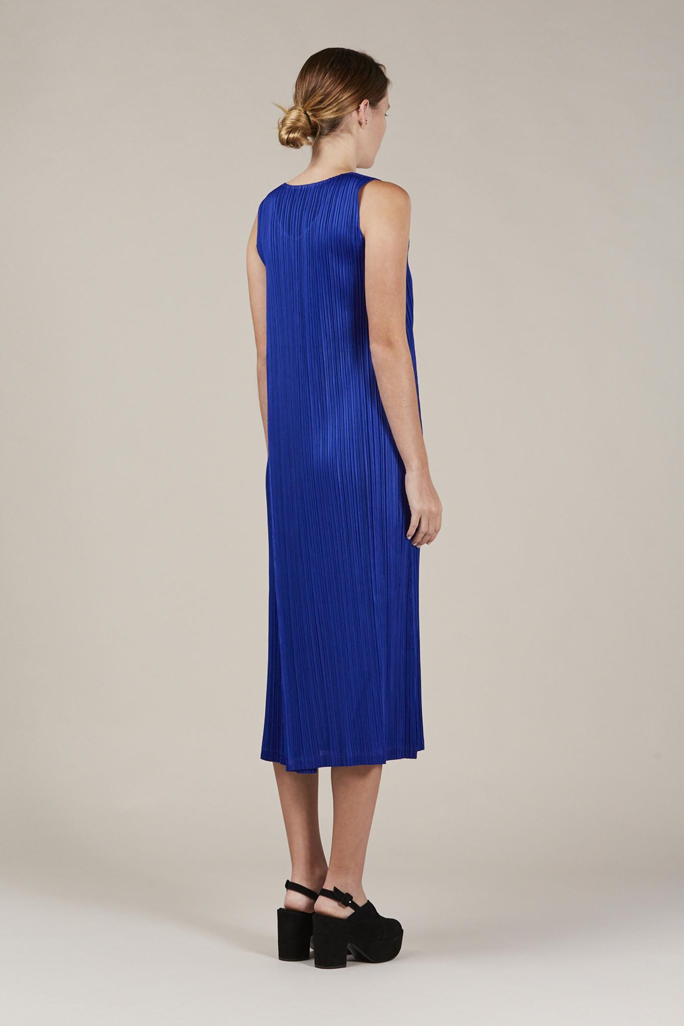 Pleats Please Issey Miyake Pleated Tank Midi Dress In Blue Lyst