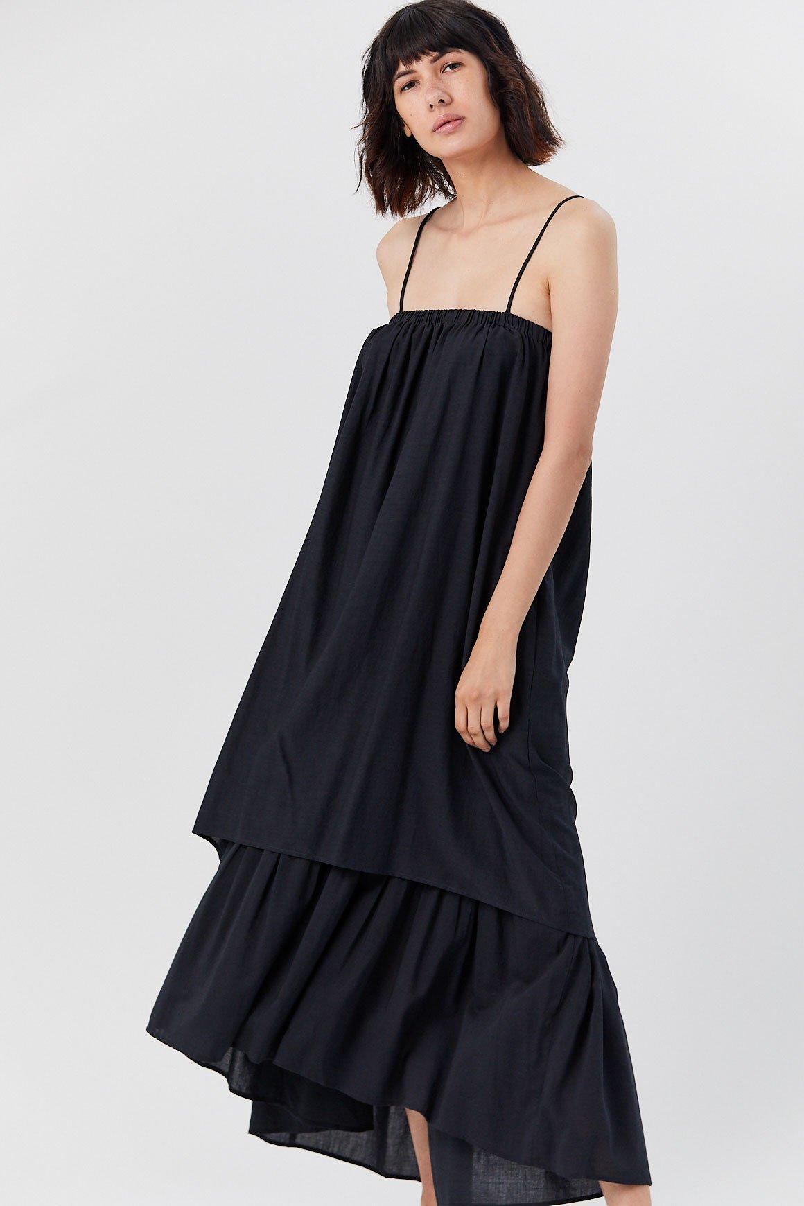 black crane double cami dress