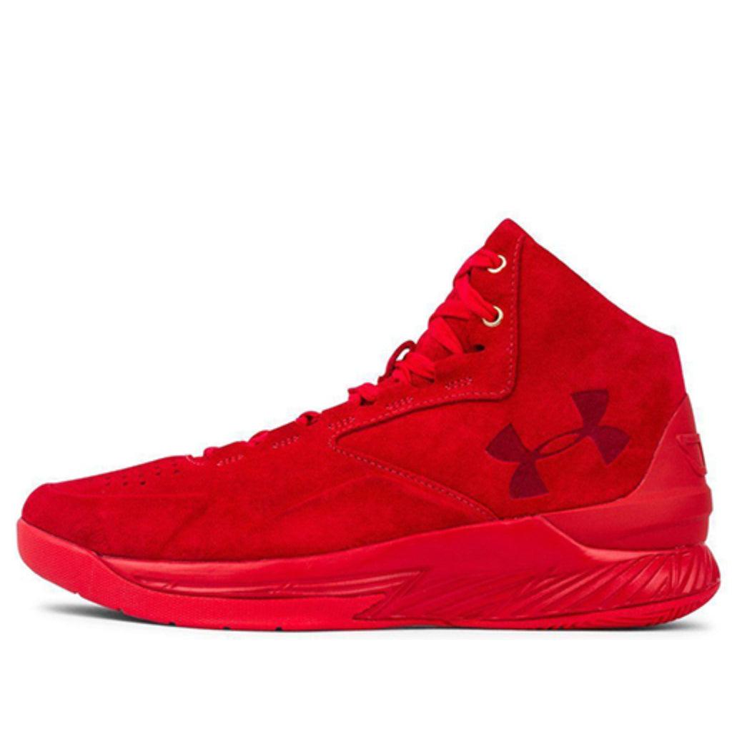 Under Armour Curry 1 Lux Mid Suede 'triple Red' for Men | Lyst