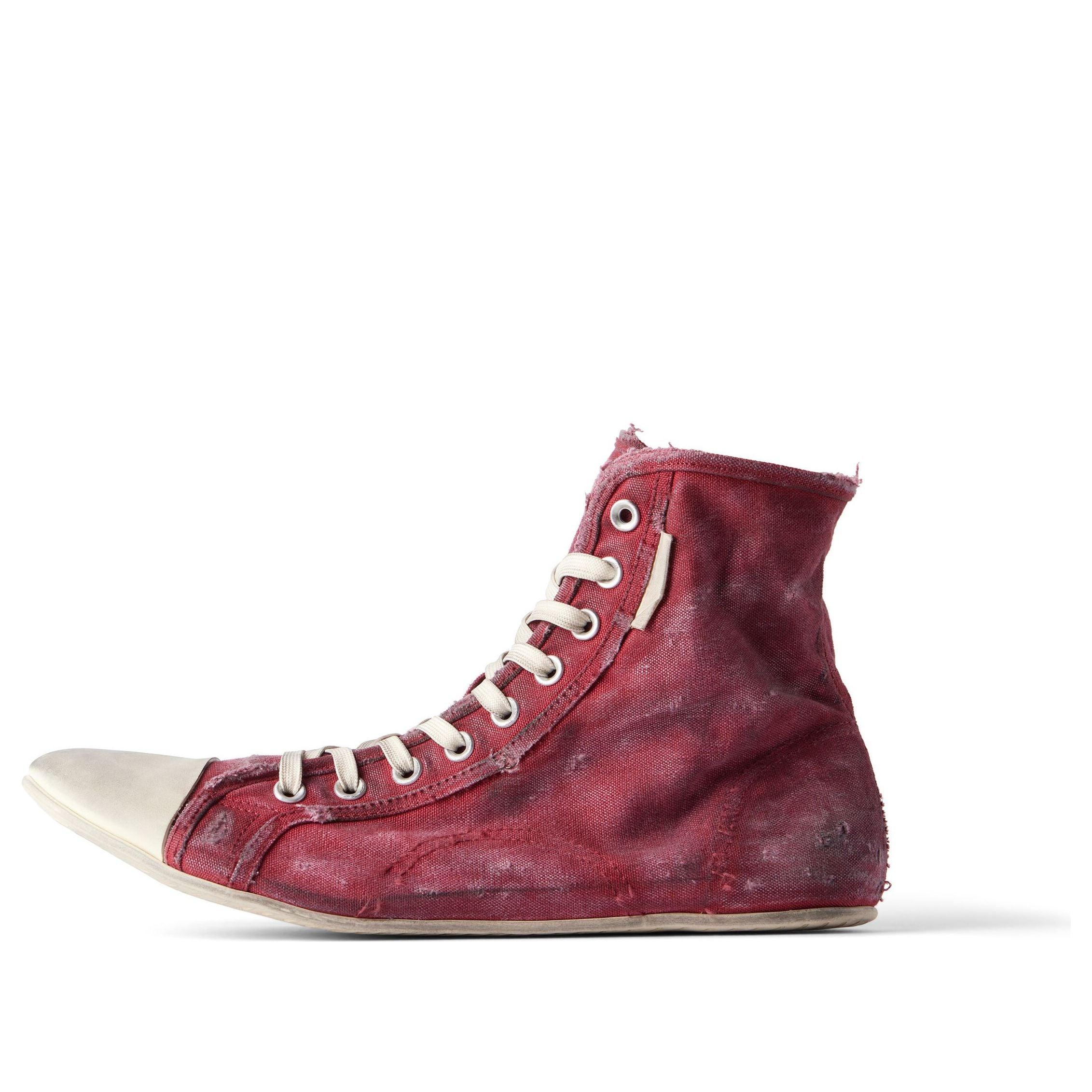 High Top Red Suede Balenciaga Shoes Balenciaga Paris Ultra Flat