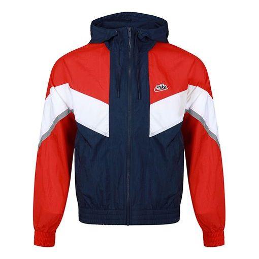Nike Portwear Windrunner+ Hooded Windproof Refective Jacket Red in Blue for  Men | Lyst