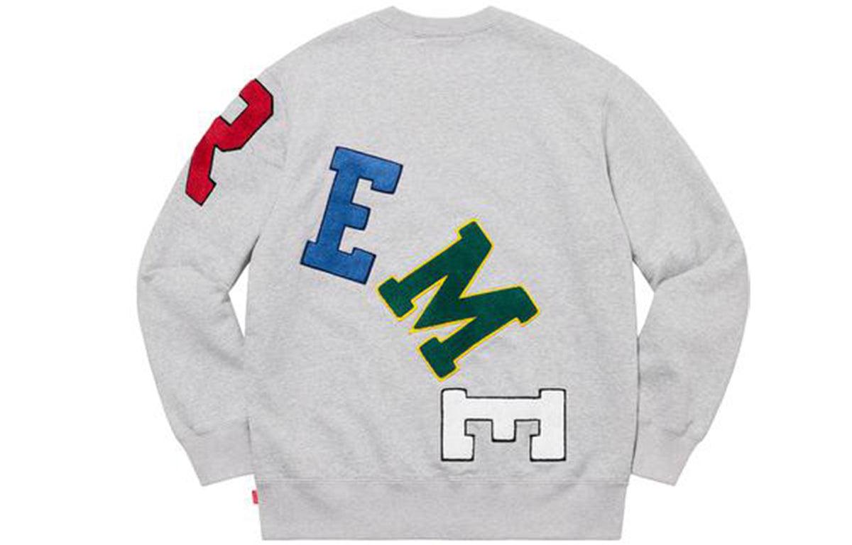 Supreme Big Logo Arc Crewneck Sweater in Grey for Men Lyst UK