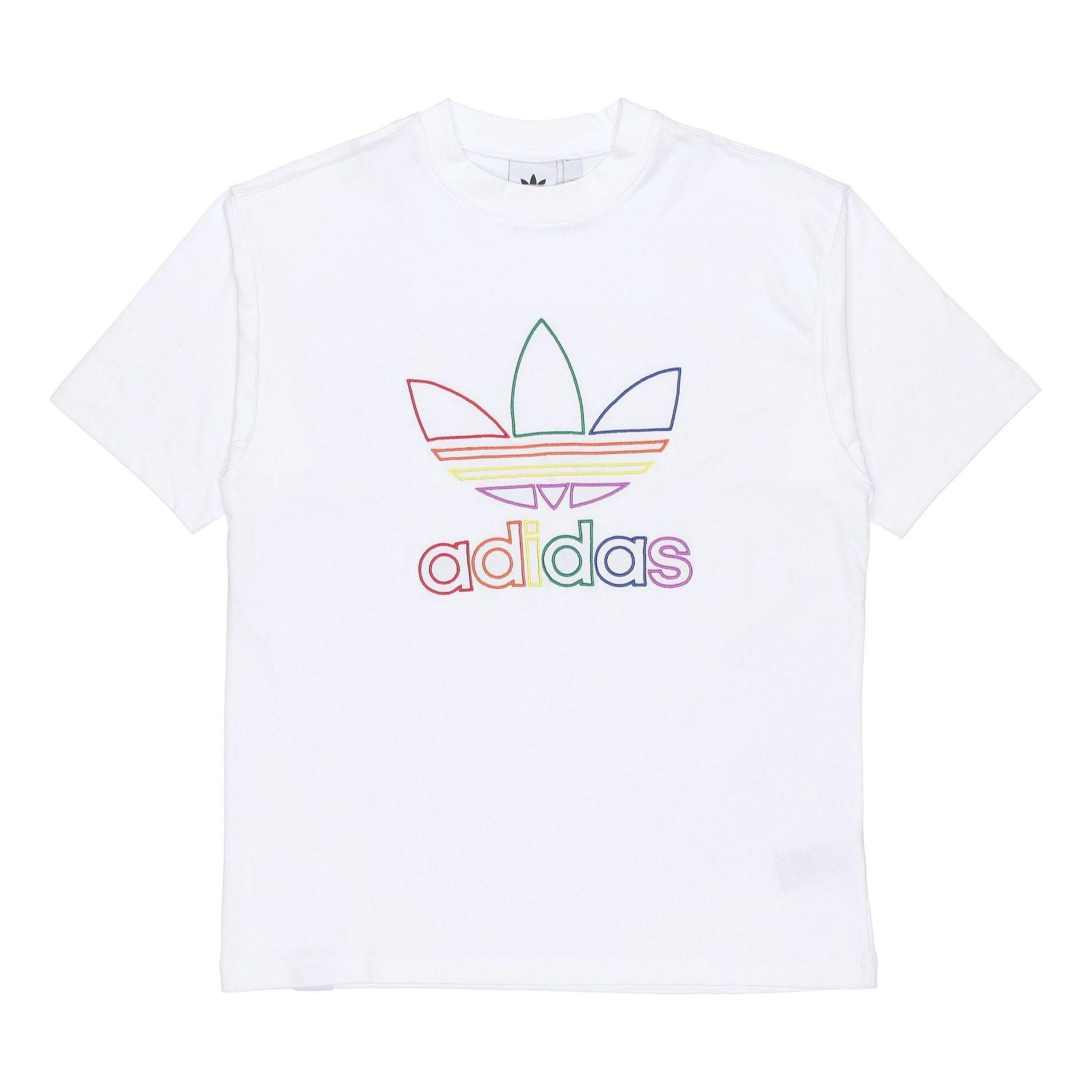 adidas Adida Origina Pride Tee Rainbow Ogo Hort Eeve White for