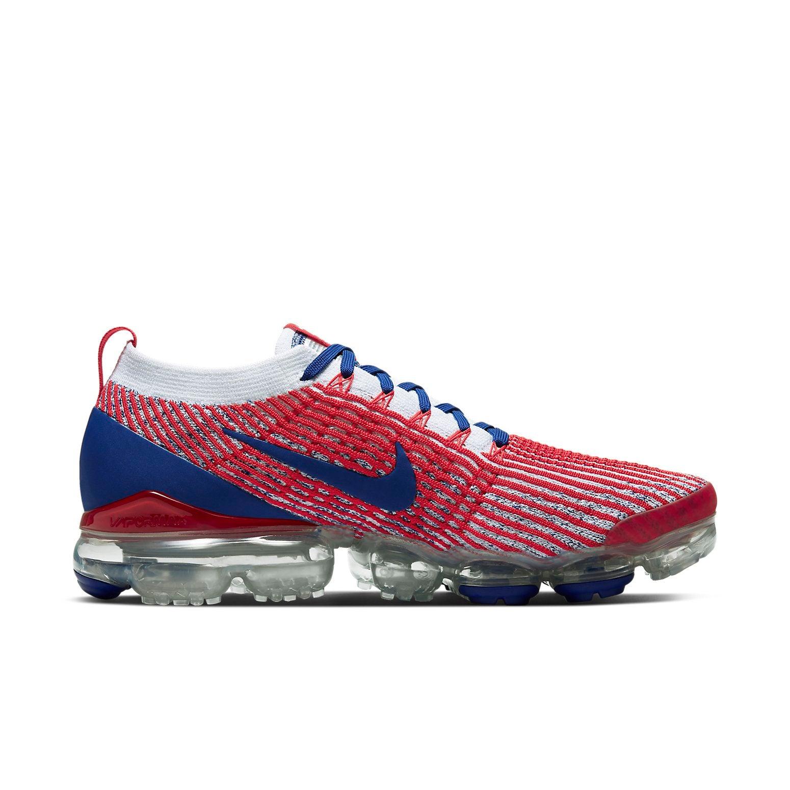 vapormax flyknit red white and blue