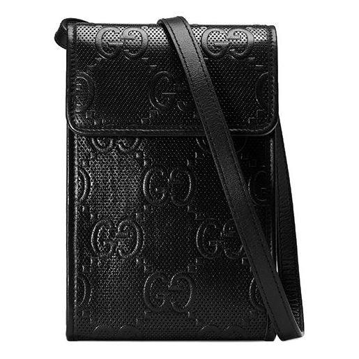 Gucci Logo Embossing Leather Shoulder Messenger Bag Mini / Black Lyst