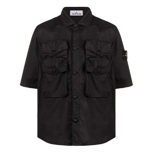 Stone Island Garment Dyed Shirt in Black for Men | Lyst UK