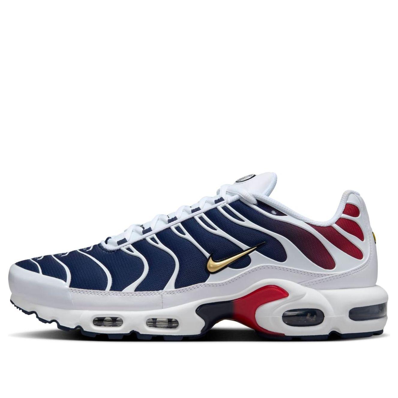 red white and blue nike air maxes