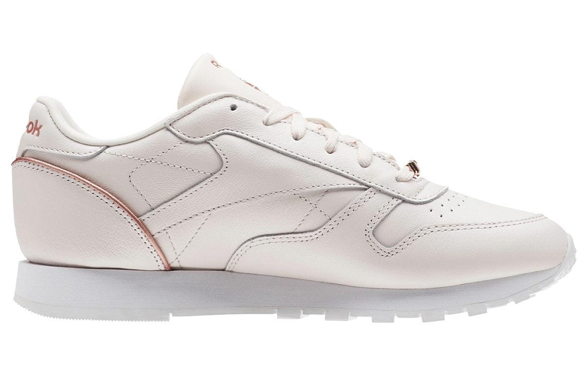 calentar Soldado tobillo Reebok Classic Leather Hw Running Shoes Pink/gold in White | Lyst
