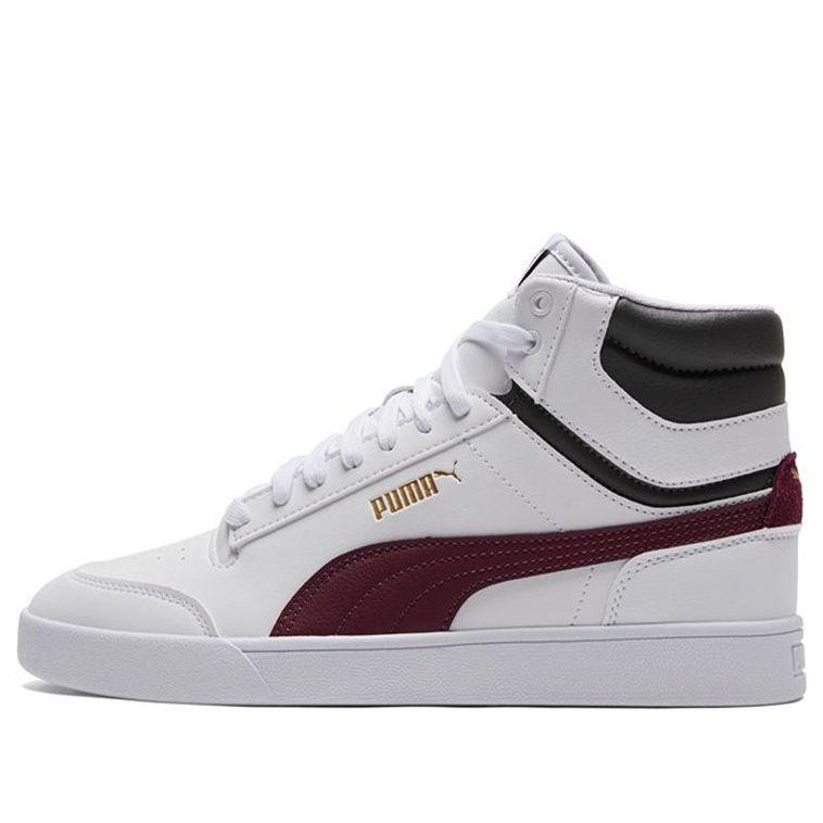 PUMA Shuffle Mid-top Sneakers White/red/black | Lyst