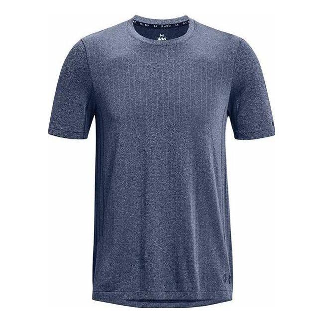 Under Armour Rush Seamless Short Sleeve T-Shirt 'Academy' in Blue