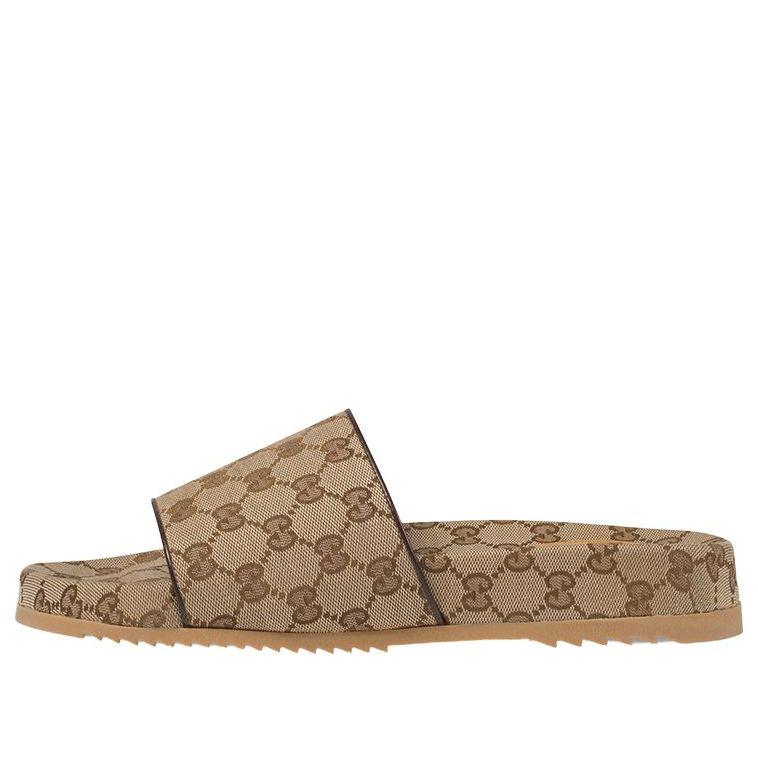 Gucci gg Canvas Slide Sandal 'beige Monogram' in Brown for Men | Lyst
