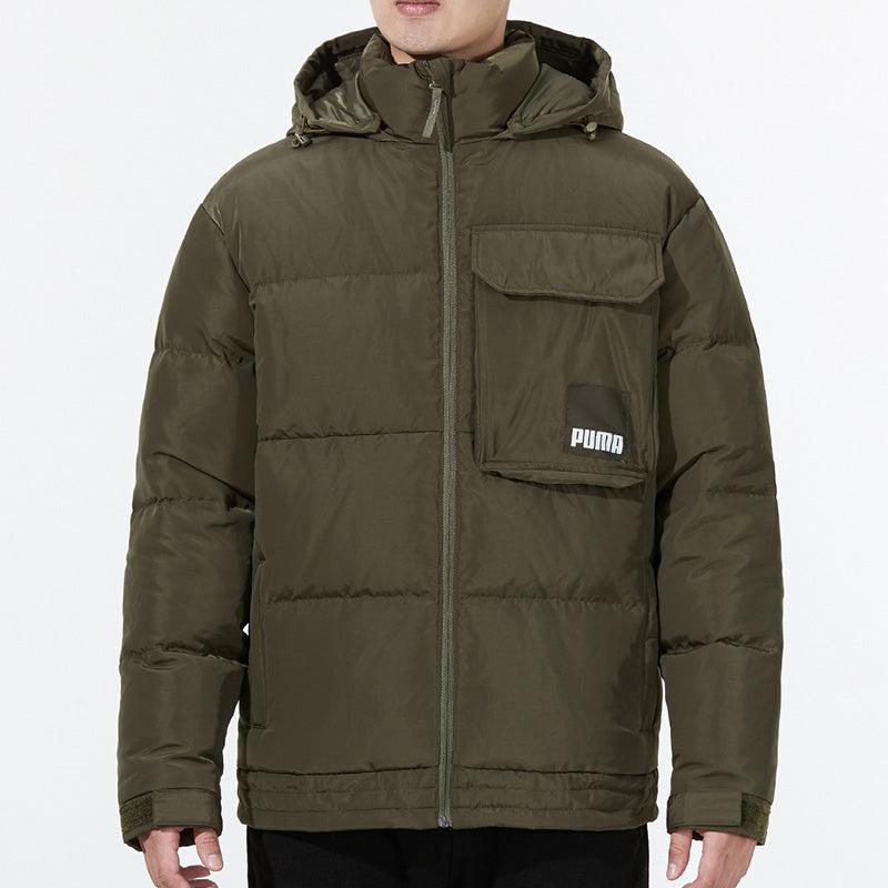 PUMA Hoodie Loose Down Jacket Olivegreen for Men Lyst UK