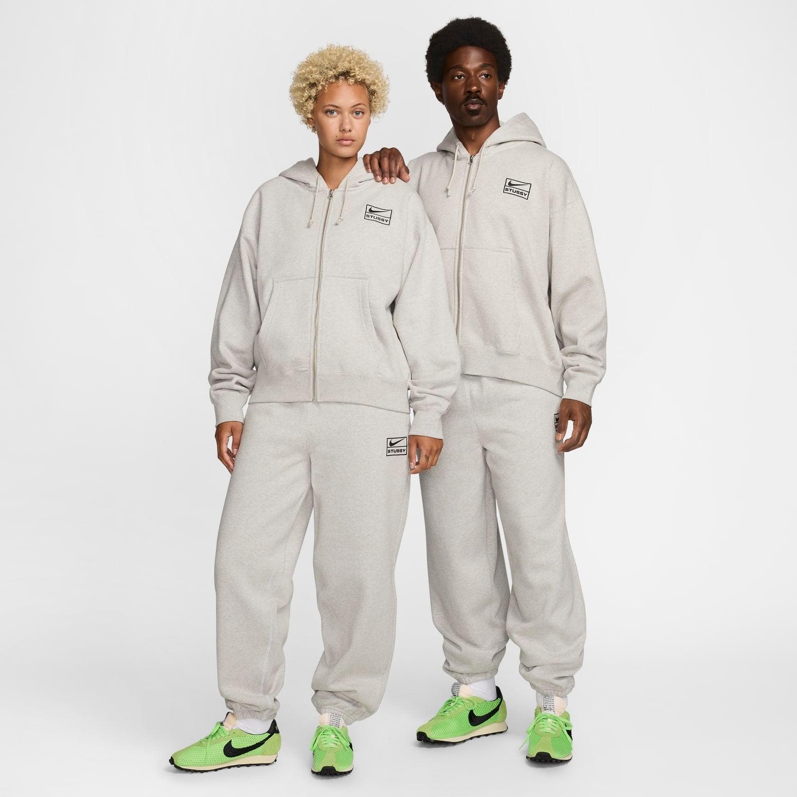 Nike X Stussy Ss24 Full-Zip Fleece Hoodie in Gray for Men | Lyst