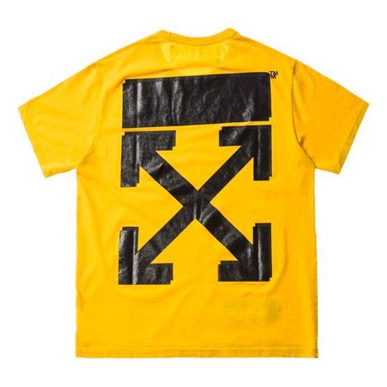Off white t shirt black yellow cheap