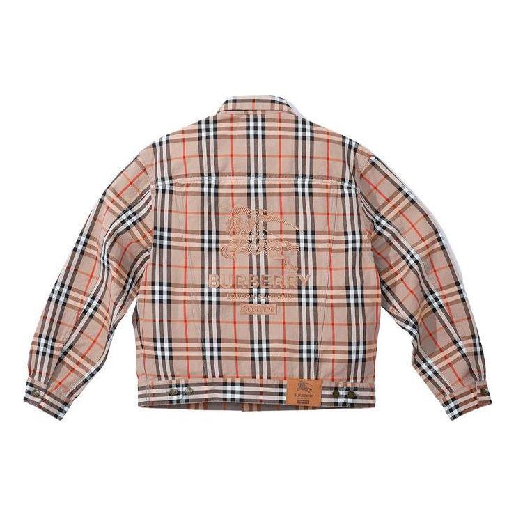 Supreme Burberry Denim Trucker Jacket M