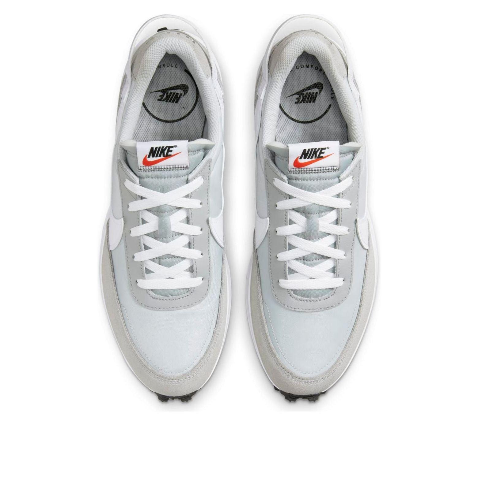nike waffle white grey
