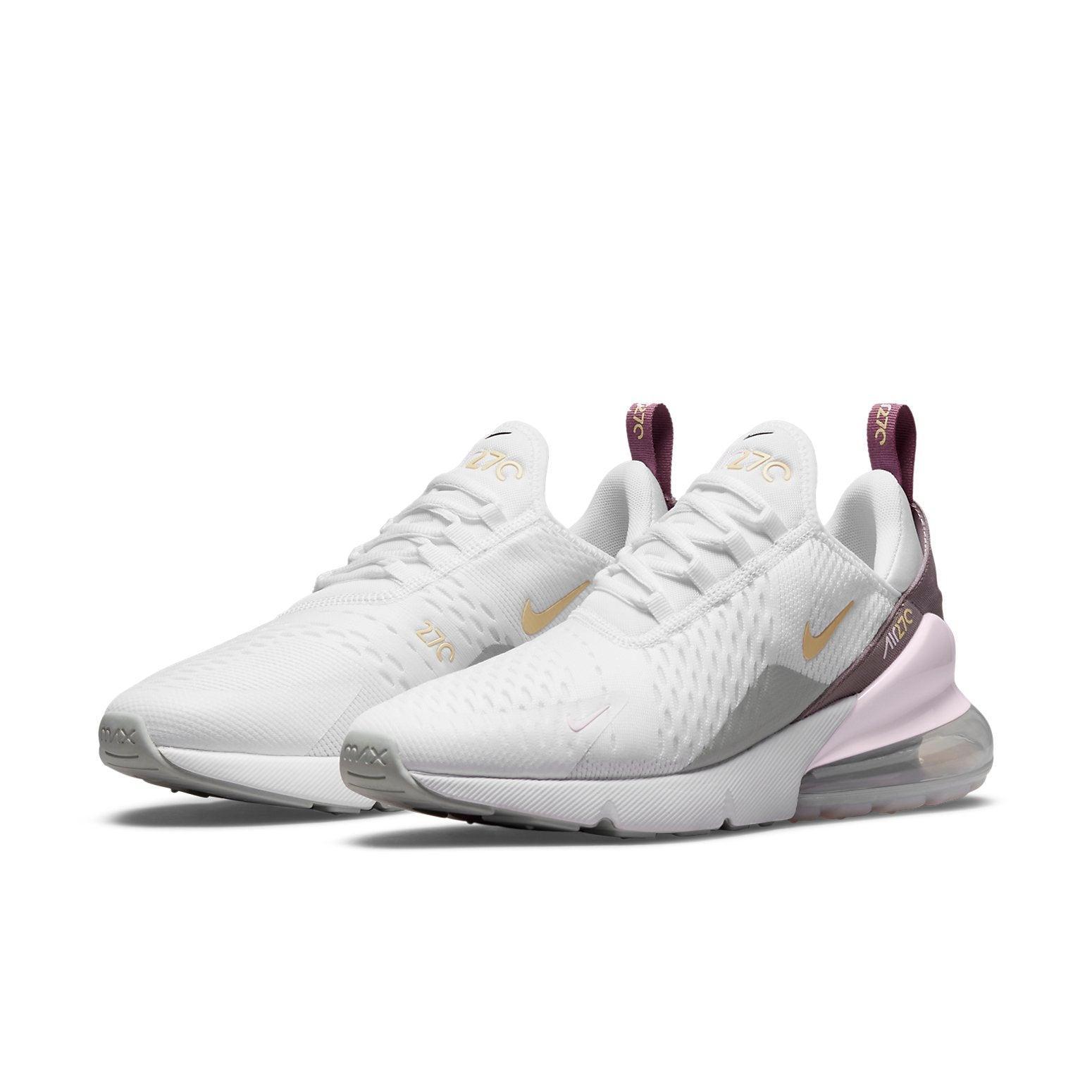 nike air max 270 white metallic silver gold