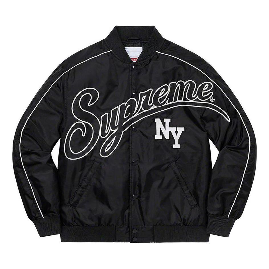 supreme script logos wool overcoat black